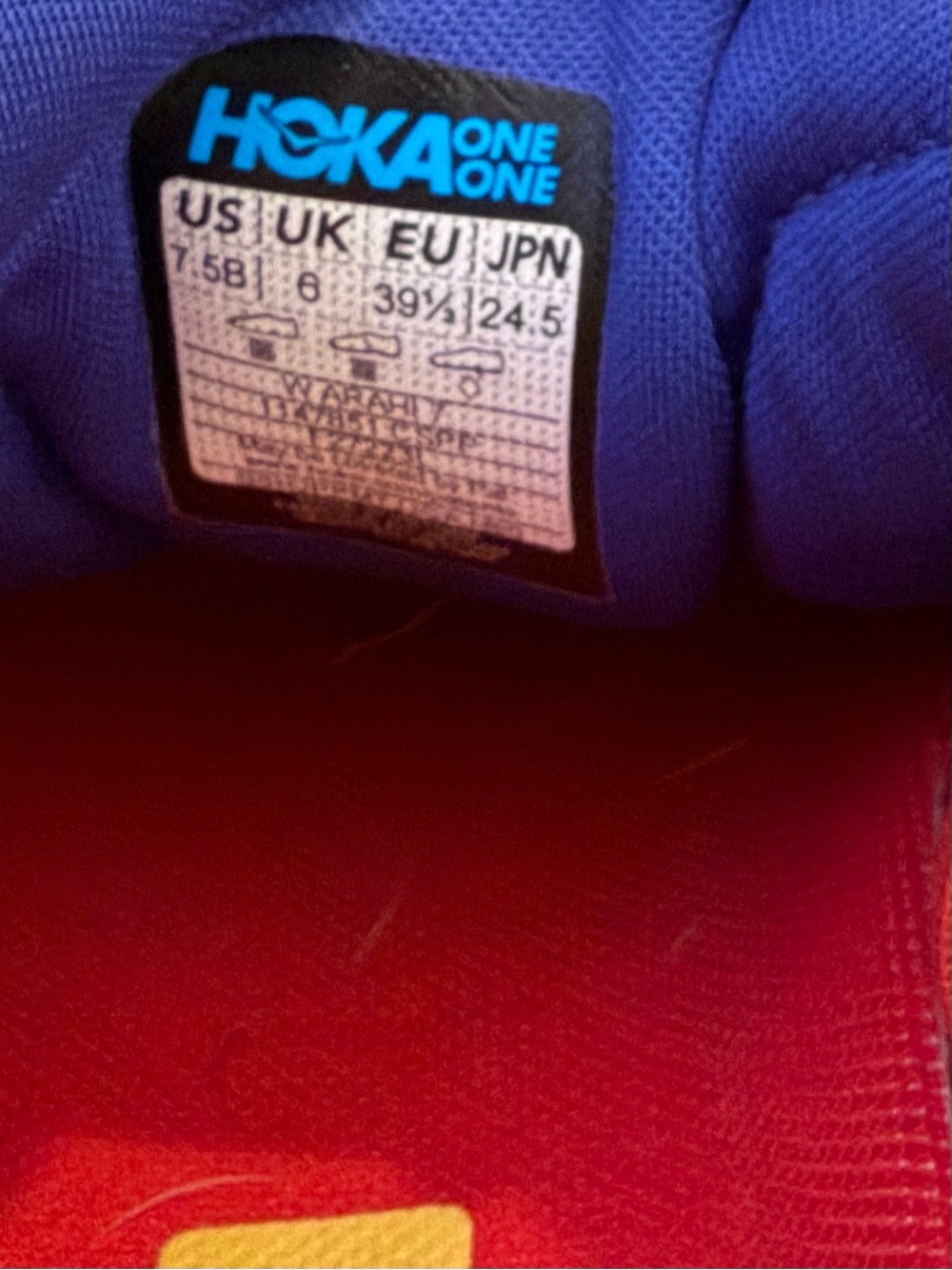 Hoka Light Blue, Yellow & Red Arahi 7 Running Shoe - Picture 4 of 13